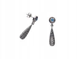 Lovrin 925-ös ezüst fülbevaló kövekkel, divatos mintával, ajándékba is kiváló (Lovrin 64017)