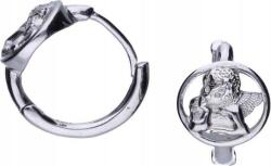 Lovrin Ezüst 925 karika fülbevaló angyalkával 2, 86g divatos elegáns ajándék (Lovrin 46553)