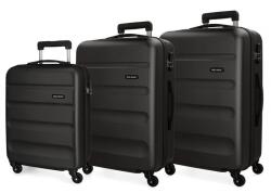 ROLL ROAD Flex Black, Abs utazóbőrönd szett, 55-65-75cm, 5849460 (5849460)