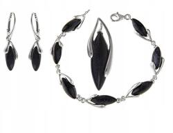 Lovrin Elegáns 925-ös ezüst ékszerszett kairói éjszaka kővel, ajándékba (Lovrin)