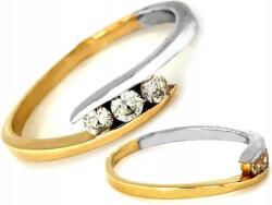 Lovrin Arany egyszerű gyűrű 585 finom három cirkónia köves 11-es méret