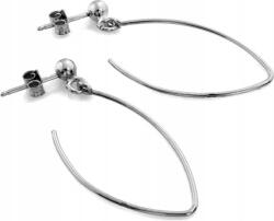 Lovrin 925-ös ezüst függő fülbevaló, merev, modern, sima felülettel