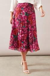 Wallis Rózsaszín Mintás Klasszikus Fodros MIDI Szoknya Virágokkal Wallis 38