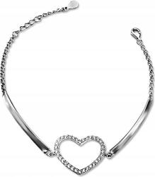 Lovrin Ezüst karkötő 925 nagy szív cirkónia kövekkel, divatos ajándék (Lovrin73490)
