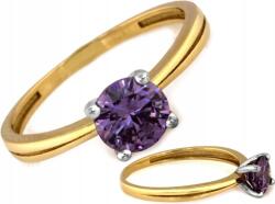 Lovrin Arany gyűrű 375 központi lila cirkóniummal r12 ajándékba 9K