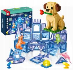  Mágneses Építőkockák 62EL Világító Puzzle 125A-1 +ajándék (125A-1)