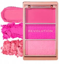 Revolution Arcpirosító paletta, 3 szín, krém, matt, fényes - Icon Hot Pink Flag (1929875)