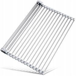  Edényszárító mosogató fölé, rozsdamentes acél, 45x40 cm (B0CHW52C12)