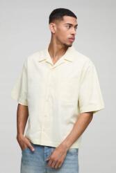 Boohooman Sárga Rövid Ujjú Ing Nyomott Mintával A Hátán Citrom Boohooman S