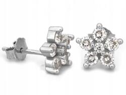 Lovrin Ezüst fülbevaló virág cirkónia kövekkel, stekkeres, 925-ös, súlya 1, 58g (62115119)