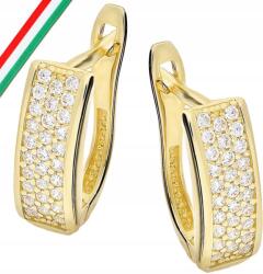 Lovrin Arany fülbevaló 585 lemez három sor fehér cirkóniával, ajándékba (Lovrin)