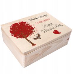 Creative Deco Valentin-napi doboz gravírozással, ajándék, kívánságok a szeretett személynek, 40x30 (JANCDSD140BCUSTOMLOVETREEBOXFBM)