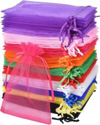  Organza Zacskók Kis Zacskók Ajándékba Karácsonyba Esküvőbe 10 Szín 100 Db (10 KOLORÓW 10x15 100 SZT)