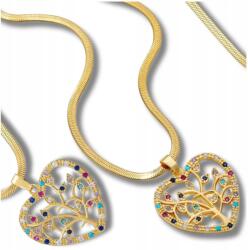 EdiBazzar Arany szív nyaklánc strasszokkal medállal elegáns női finom (Naszyjnik złoty stal chirurgiczna damski)