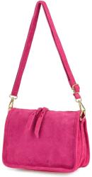 Beltimore Bőr postás táska női velúr láda (B64fuchsia)