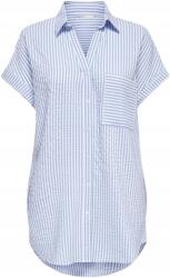 ONLY női rövid ujjú csíkos ing, kék Onlfenna S (MATARV3556424)