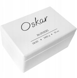 Creative Deco Ajándékdoboz baba születési emlék keresztelő születésnap 30x20 (JANCDSD130BCUSTOMDOTSIMPLEFBM-W)