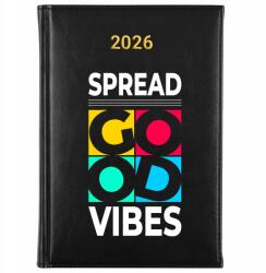 FunnyCase Könyvnaptár 2026 Good Vibes Fekete tervező Időzítő Ajándék Wz (Kalendarz Czarny GOOD VIBES)