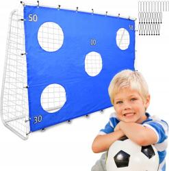  Nagy Méretű Foci Kapu Gyerekeknek Labdarúgáshoz 240x170 cm Célzóna Szőnyeg (Bramka Piłkarska Duża Metalowa Treningowa)