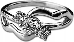 Lovrin Ezüst gyűrű 925 három fehér cirkónia kővel, 20-as méret, stílusos ajándék hölgyeknek (Lovrin 67352)