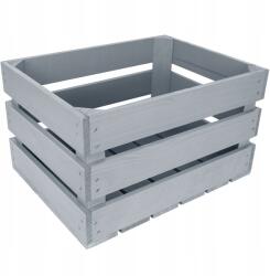 Creative Deco Szürke fa láda deszkákból, nagy tárolódoboz játékokra, 40x30x23 cm (X001XTDNW7)