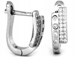 Lovrin Ezüst 925 fülbevaló két ponttal és cirkónia kövekkel, modern mintával ajándék (Lovrin 67953)