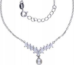 Lovrin 925-ös ezüst nyaklánc bagett cirkónia kövekkel, 3, 21g elegáns, divatos design, ajándék ötlet (Lovrin 52634)