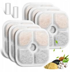  6 darabos kisállat itató szökőkút szűrő csere macska itató szökőkúthoz, 3 csővel (PiXi-6+2)