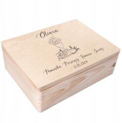 Creative Deco Ajándékdoboz elsőáldozásra, borítékok, emlékek, Biblia, nyomtatott mintával, 40x30x14 cm (JANCDSD140BCUSTOMCOMUNIONCUPMINFBM)