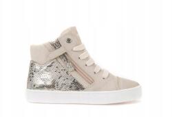 GEOX J Gisli Girl rózsaszín bőr cipőfűző nélküli gyerekcipő, cipzárral 39-es méret (J744NB0FNBCC5000)