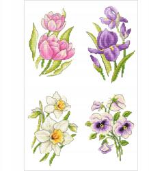 Coricamo Keresztszemes hímzés Hímző szett Tavaszi virágok (ZS 10825)