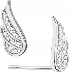 Lovrin Fehér arany 585 fülbevaló szárny motívummal, gyémántokkal, elegáns design nőknek (Jubiler Lovrin)