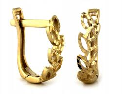 Lovrin Arany Fülbevaló 375 9k Angol Kapoccsal, Ágacska Mintával, 1.21g Súlyú, Női