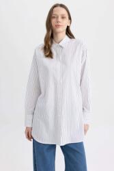 DeFacto Fehér Hosszú Oversize Ing Fekete Csíkos Hosszú Ujjú Defacto XL