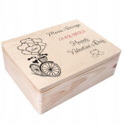 Creative Deco Valentin-napi doboz gravírozással, ajándék, kívánságok a szeretett személynek, 40x30 (JANCDSD140BCUSTOMLOVEBIKEMINBOXFBM)