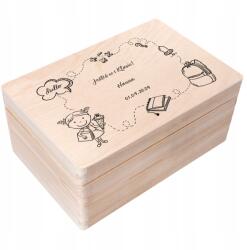 Creative Deco Fából készült iskolai ajándékdoboz gyerekeknek névvel ajándék 30x20 (JANCDSD130BCUSTOMSCHOOLGIRLBASICFBM)