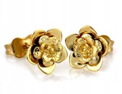 Lovrin Arany fülbevaló 375 9k Virágos, stekkeres, csillogó, 1.15g súlyú női fülbevaló