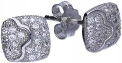 Lovrin Ezüst fülbevaló 925-ös, négyzet alakú, cirkónia kövekkel, 1, 45g, egyedi design, ajándéknak is kiváló (Lovrin 46719)