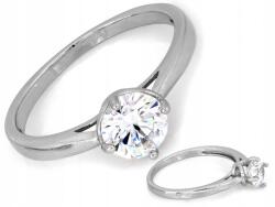 Lovrin 925-ös ezüst gyűrű fehér cirkónia kővel, r16-os méret, ajándékba, 2, 15g