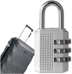 Szekrényzár Kóddal Fém Erős 54mm 3-jegyű Ezüst Színű Edzőterembe (Kłódka Na SZYFR Szyfrowa Metalowa Mocna 54mm)