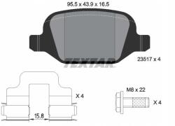 Textar Fékbetét kpl. hátsó Alfa Romeo 147, 156, Gt Fiat Linea Lancia Lybra