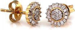 Lovrin Arany fülbevaló 585-ös finomságú, kerek, briliánsokkal, finom, elegáns, stekkeres