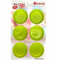  Szilikon sütőforma, 27 x 18 x 2.5 cm, 6 darabos muffin/sütemény készítéséhez (Forma silikonowa pieczenia foremki muszelki)