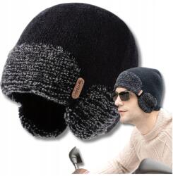 EdiBazzar Téli sapka Férfi meleg fülvédő Motoros beanie fülvédő sport (Zimowa Czapka Męska ciepła na uszy Uszatka)