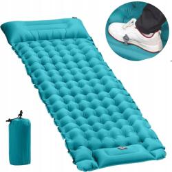 Homkel Turista Felfújható Matrac Alvópad Turisztikai Kemping Ergonómikus Világoskék (200x70x8CM)