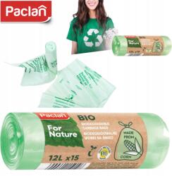 Paclan Zsákok Bio Hulladéknak, Világoszöld, Erős, Tekercs, 15 Darab, 12 Literes (NN-HPK-S015-021)