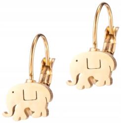 EdiBazzar Aranyozott, finom női fülbevaló, 316L sebészeti acélból, aranyozott elefánt mintával (5905884076736)