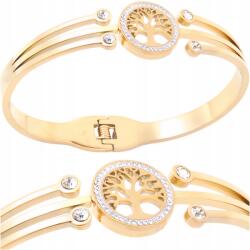  Arany Színű, Orvosi Acél Merev Karkötő, 18K Arannyal Bevonva, Női (BRANSOLETKA ZE STALI CHIRURGICZNEJ 316L)