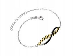 Lovrin Ezüst karkötő 925 aranyozott golyókkal, elegáns minta ajándékba, 20cm (Lovrin 63954)