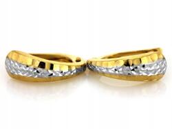 Lovrin Gyémántozott fülbevaló sárga és fehér aranyból 375 9k 1, 36g divatos lemezkék